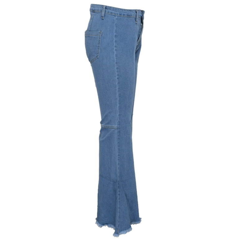 Frontwalk Denim Flare Pants for Women High Waist Stretchy Jeans Bell Bottoms