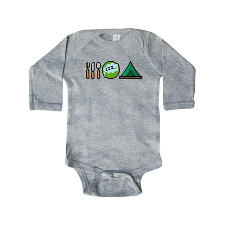 

Inktastic Camping Eat Sleep Camp Gift Baby Boy or Baby Girl Long Sleeve Bodysuit