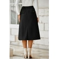 thumbnail image 2 of Women's Black Front Slit High Waist Midi Skirt – Stylish Casual Essential for Every Day [ZhiHiMeRi] | XL, 2 of 12