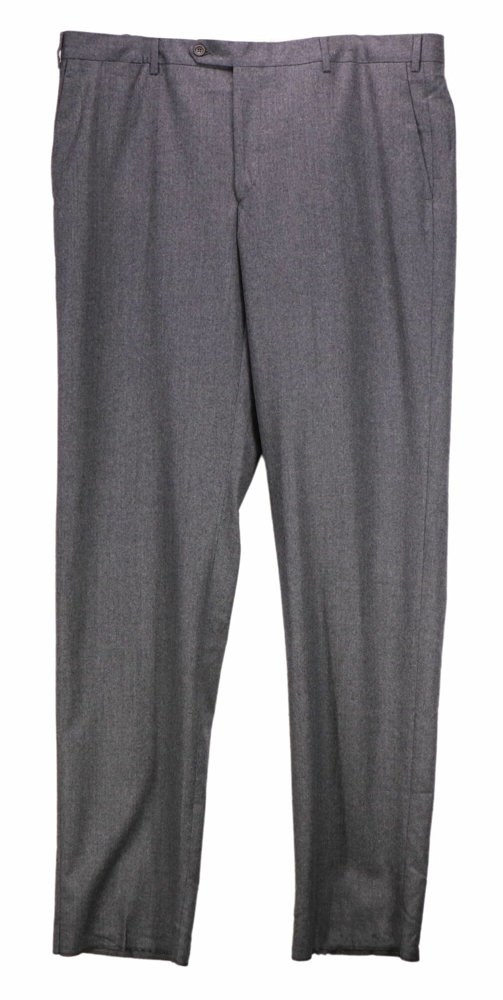 Trussini Men's Stone Grey Linea Classico Wool Dress Pant Pants & Capri ...