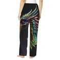 thumbnail image 3 of Uemuo Dragon with Colorful Tail Pattern Women's Wide Leg Palazzo Lounge Pants with Pockets Light Weight Loose Comfy Casual Pajama Pants-X-Large, 3 of 9