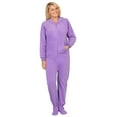 thumbnail image 3 of Footed Pajamas - Purple Rain Adult Hoodie Fleece One Piece - Adult - Large (Fits 6'0 - 6'4"), 3 of 5