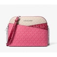 thumbnail image 3 of Michael Kors Women's Jet Set Travel Women Raspberry Crossbody MK Pattern Dome Handbag 35S5STVC6B-984, 3 of 5