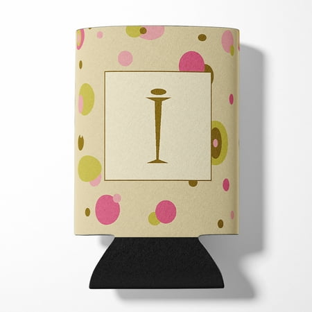 

Carolines Treasures CJ1004-ICC Letter I Initial Monogram - Tan Dots Can or Bottle Hugger Can Hugger multicolor