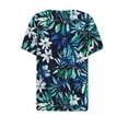 thumbnail image 5 of Kctiaxy Hawaiian Shirts for Women V-Neck Button Collar Short Sleeve Shirts Fashion Beach Floral Summer Tops Casual Pullover Blouse, 5 of 6