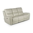 thumbnail image 2 of Steve Silver Laurel Dual Power Reclining 86" width Leather Sofa with Console, Ivory, 2 of 6