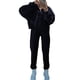 thumbnail image 2 of Conjunto de Chándal de 2 Piezas para Mujer, Sudadera de Larga con Cremallera y Pantalones de Chándal de Pierna , Conjuntos de Estar por Casa, Otoño Negro M, 2 of 7