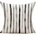 thumbnail image 5 of Black Grey Outdoor Throw Pillow Covers Couch Patio Furniture Bench Geometric Striped Square Indoor Decorative Cushion Cases Abstract Modern Home Decor for Bedroom Sofa Porch 20X20 Set of 4, 5 of 5