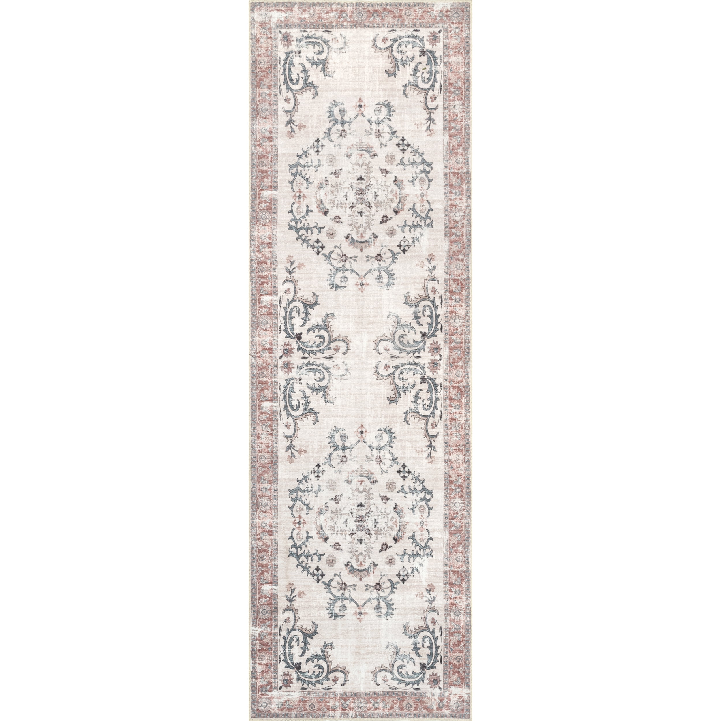 nuLOOM Layna Machine Washable Distressed Vintage Runner Rug, 2' 6" x 8