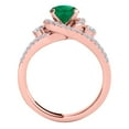 thumbnail image 3 of Mauli Jewels Engagement Rings for Women 1.85 Carat Emerald And Diamond Bridal Set prong 14k Rose Gold, 3 of 7
