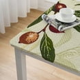 thumbnail image 4 of HAOXIT Elastic Edged Flannel Backed Fitted Table Cover - Olive Patch Pattern - Fits Square Tables white, 4 of 7