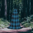 thumbnail image 5 of Honeii Blue Black Plaid Print Poncho Cape, Cloak Coat, Snuggly Hooded Wearable Blanket, Hooded Cape For Teenagers,Halloween Costumes-Large, 5 of 7