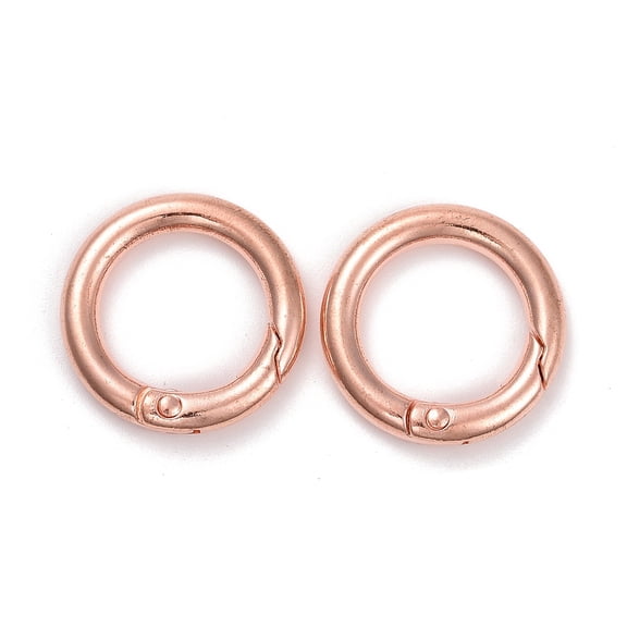 Alloy Spring Gate Rings O Rings Rose Gold 25x3.6mm