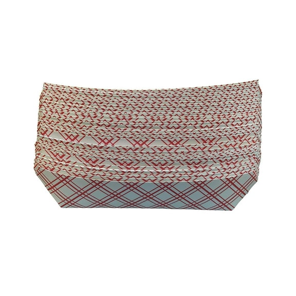 Red Check Cardboard Hot Dog Tray - Convenient and Stylish Serving Solution for Carnivals Parties Cookouts (50)
