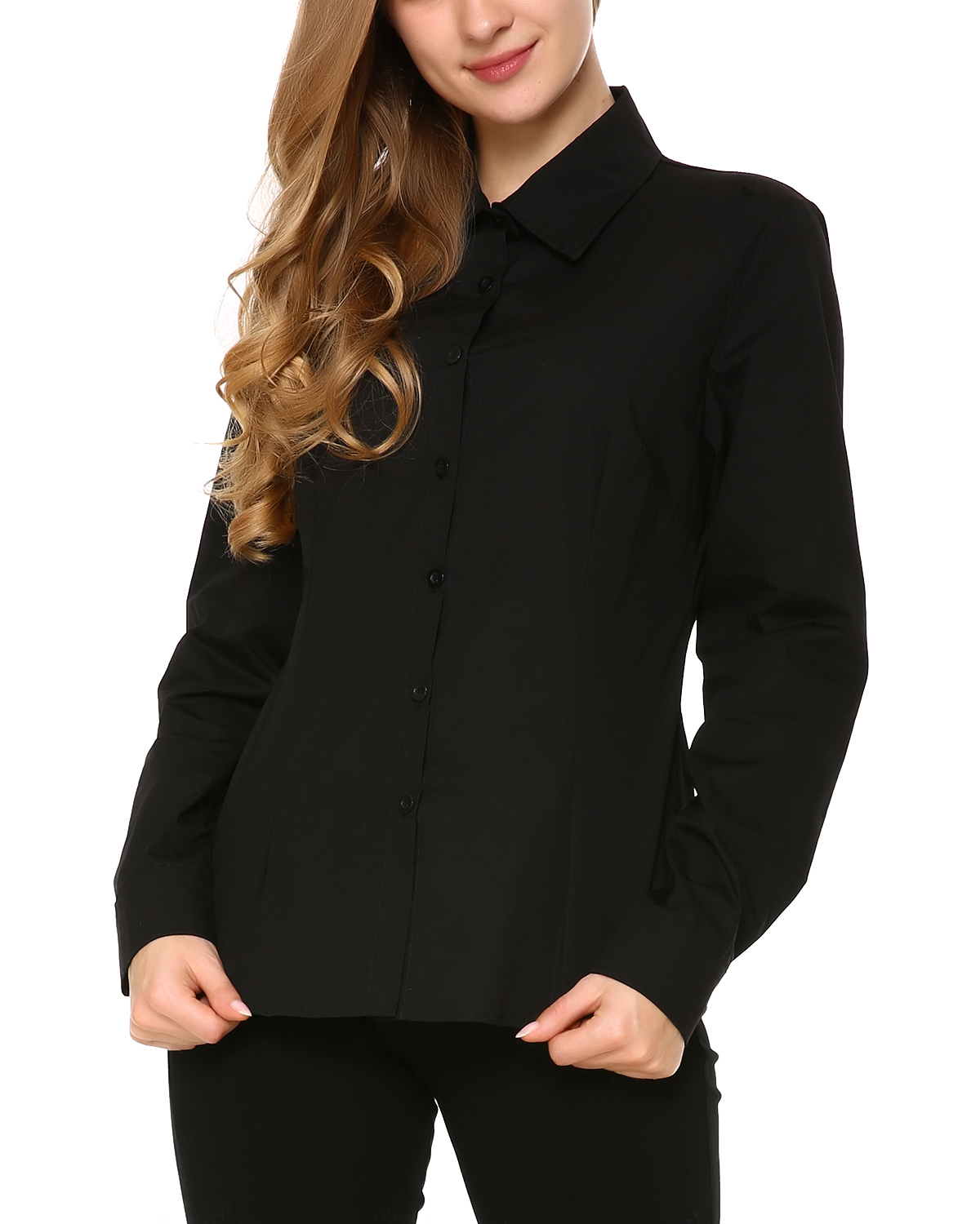 stretch button down