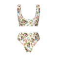 thumbnail image 2 of Honeii Birds And Flowers Print Women’s Bikini Set,Two Piece Swimsuit Bathing Suits,Stylish High Elasticity Swimwear for Beach and Pool, 2 of 7
