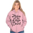 thumbnail image 5 of Make the Days Count Inspirational Zip Hoodie Sweatshirt Women Brisco Brands 3X, 5 of 6