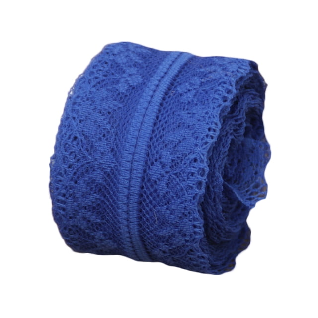 Injueey 10 m/rollo de tela de encaje bilateral, cortina de encaje, accesorios para prendas de vestir, artesanía DIY, decoración de vestido de boda Decoración del hogar azul oscuro Injueey JJ21331-03