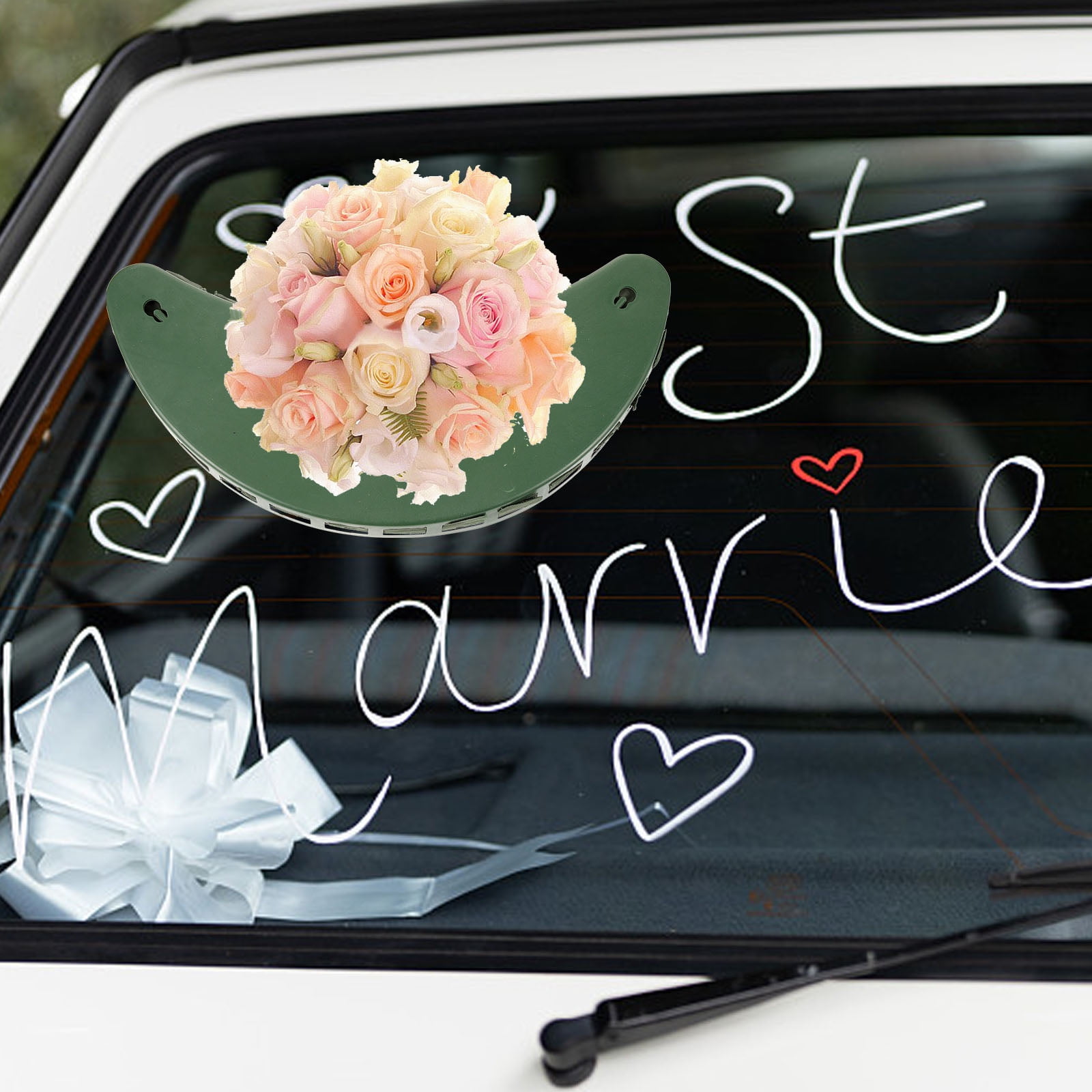 FRCOLOR Flower Sponge Blocks Kit Floral Foam Blocks Green Plastic 2Pcs for Wedding Car Supplies