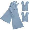 thumbnail image 1 of OULII 3 Pairs Kitchen Dishwashing Gloves Reusable Blue Long Cuff PVC Protect Wrist and Forearm For Home, 1 of 7