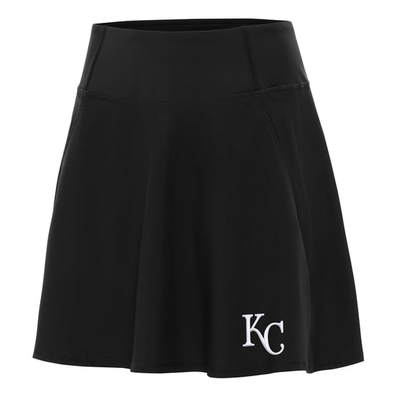 Women's Antigua Black Kansas City Royals Chip Skort