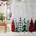 thumbnail image 6 of Christmas Tree Shower Curtains for Bathroom, Red Black Plaid Christmas Snowflakes Waterproof Fabric Shower Curtain for Bathroom Bathtub Decoration, Machine Washable, 60"x72", 6 of 9