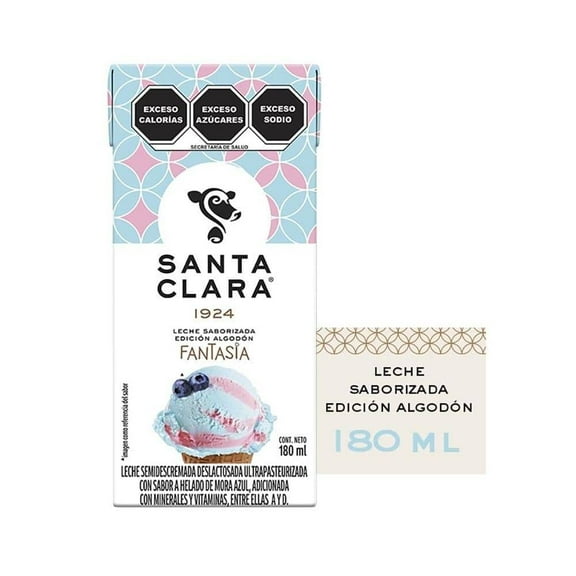 Leche Santa Clara fantasía sabor helado de mora azul 180 ml
