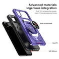 thumbnail image 4 of For AT&T Calypso 3 / Cricket Debut Smart Dropproof Shockproof Kickstand Ring Stand Phone Case Cover With Tempered Glass Screen Protector - Purple, 4 of 5