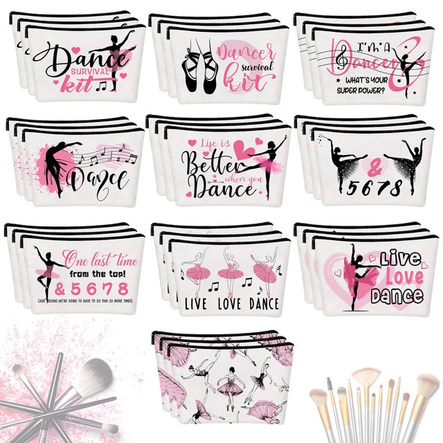 Bolsas de maquillaje de lona para mujer Dancer Appreciation Gifts, 30 unidades