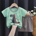 thumbnail image 2 of Gibobby Toddler Boy Summer Short Sleeve Crew Neck T-Shirt Elastic Shorts 2Pc Outfit Set Casual Soft Dailywear Clothes for Baby Boys 3M 6M 12M 18M 24M 3T‑5T Infant Kids(18-24 Months,Mint Green), 2 of 4