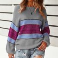 thumbnail image 3 of Vedolay Fall Sweater Womens Knit Long Sleeve Sweaters Pullover Crewneck Casual Tops,Gray L, 3 of 5