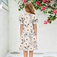 thumbnail image 5 of Grblisyd Girls Dress Cute Floral Print Ruffle Short Sleeve Crew Neck A Line Dresses Kids Summer Casual Soft Sundress, 5 of 5