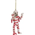 thumbnail image 2 of Scary Mummy Wrapped Like A Candy Cane Christmas Halloween Tree Ornament, 2 of 6