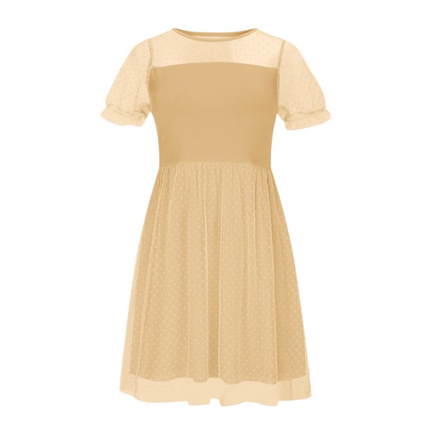dotted mesh tulle dress 1950's Vintage inspired polka dot mesh tulle brown midi tea length princess ball dress