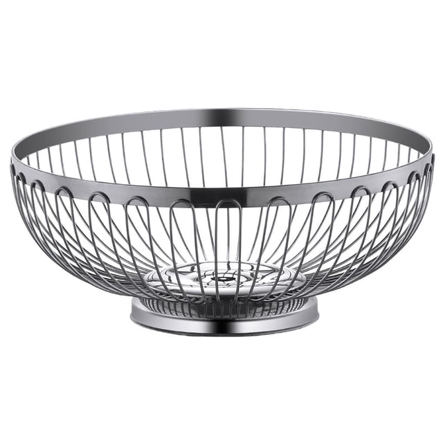 Wosthever Cesta de fruta de acero inoxidable 201, frutero hueco, cesta de almacenamiento de alambre de Metal multiusos para sala de estar, oficina, cocina Mostrada No.1 Wosthever HA026376-01