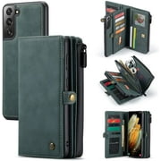 HAII for Galaxy S21 Plus Wallet Case,Multi-Functional Leather Purse Flip Cover Zipper Wallet Case with Card Slots &