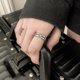 thumbnail image 2 of 7 Anillo Llamativo Simple Banda Apilable Plata Minimalista Forma De Hoja De Doble Filo, 2 of 3