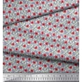 thumbnail image 3 of Soimoi polyester Crepe Fabric Leaves & Poppy Floral Decor Fabric Printed Yard 42 Inch Wide, 3 of 6