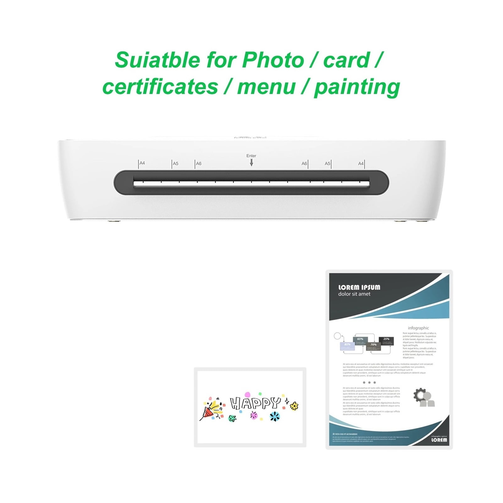 SL688 Desktop Laminator Machine Set A4 Size Hot and Cold Lamination Suitabe for A4/A5/A6 Laminating Pouches for Home Office ,Easy to Use