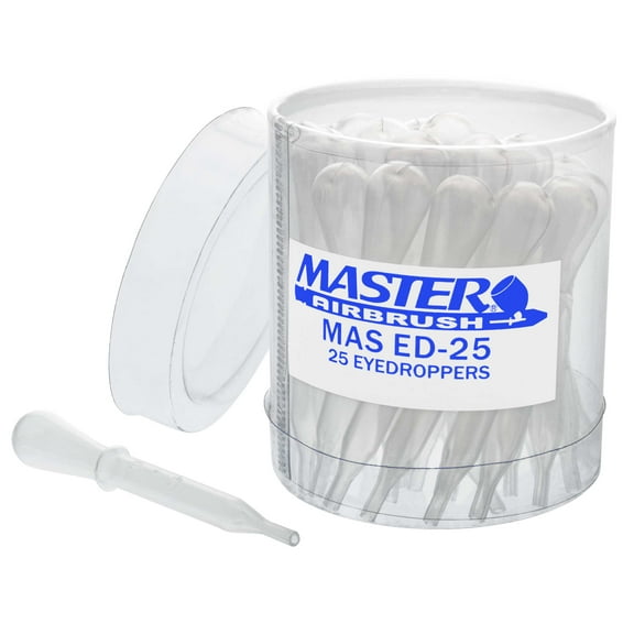 25 Disposable Plastic PIPETTE EYE DROPPERS Transfer Liquids Mix Airbrush Paint