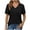 Black, variant on WIZUTIZ Womens Shirts up to 50% Off Oversize Vintage Loose Fit Shirts V-Neck Ladies Blouse Work Out Short Sleeve Fluffy Tee Elegant Retro Linen Tshirts Tops Summer-Beach Plus Solid Tshirt T-shirt