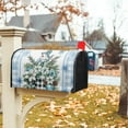 thumbnail image 3 of Winter Poinsettia Snowman Mailbox Covers Magnetic Standard Size 25.5" X 21",Mason Jar Flowers Snowflake Blue Grid Mailbox Wraps Post Letter Box Cover for Christmas Holiday Garden Yard Decor, 3 of 6