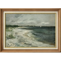 IDEA4WALL Premium Frame Wall Art Ocean Wave Beach Shore Landscape Print Impressionism Nature Wilderness Farmhouse Wall Decor Rustic Famous Fine Art for Bedroom, Office - 26"x36" Natural