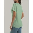 thumbnail image 5 of Women's Lightweight Soft T-Shirt - Crew Neck, Curved Hem, Comfortable & Lounge Top, Trendy Tee, 5 of 6