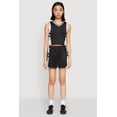 thumbnail image 3 of Womens Varsity Stripe Contrast Trim Cropped Tank Top, 3 of 5