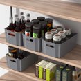 thumbnail image 3 of Begale 12-Pack Plastic Storage Bins, Stackable Pantry Organizer Bins, Gray, 3 of 7