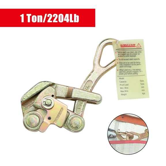 1T/2204Lb Cable Clamp Pulling Jaw Grip Haven Grip Strand Wire Rope Hand Puller