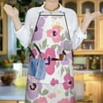 thumbnail image 6 of Pioneer Flower Floral Print Pattern Apron-Garden Aprons for Women with Pockets-Cotton Linen Waterproof Kitchen Cooking Gardening Aprons Adjustable for Kitchen,Cooking,BBQ and Salon 33x27 Inch, 6 of 7