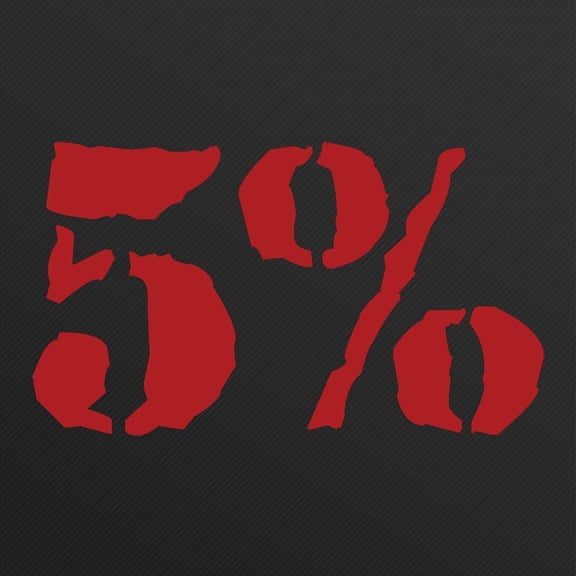 5% Nutrition Rich Piana Vinyl Decal, 4" Square Black Waterproof Car Window Phone Case Laptop Sticker