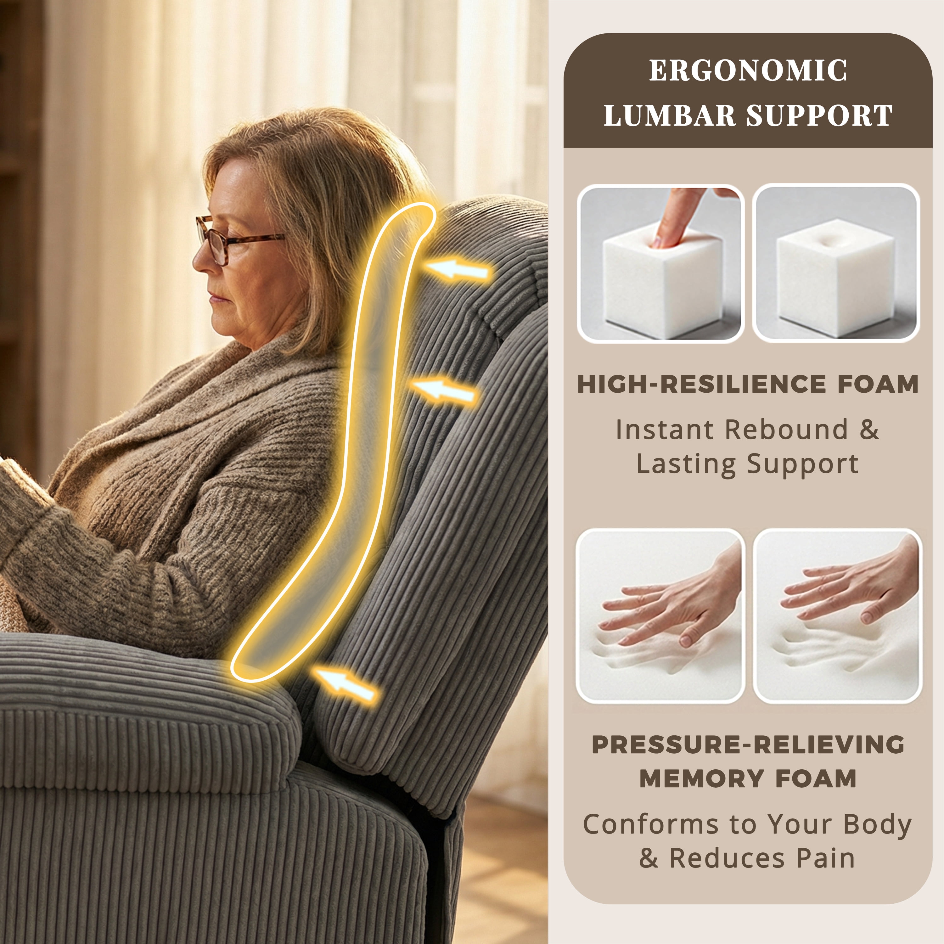 IKAKOS Power Lift Recliner Chair with Massage and Heat, 400 lbs Heavy Duty, Grey